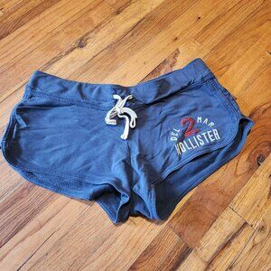 Hollister Del Mar Navy Blue Micro Shorts S Cotton Blend Embroidered Y2K Style